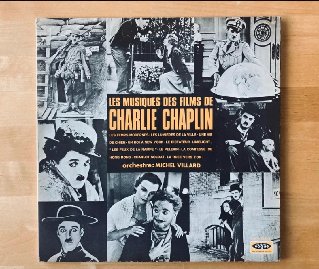 Disque vinyle 33t les musiques de film de Charlie Chaplin.